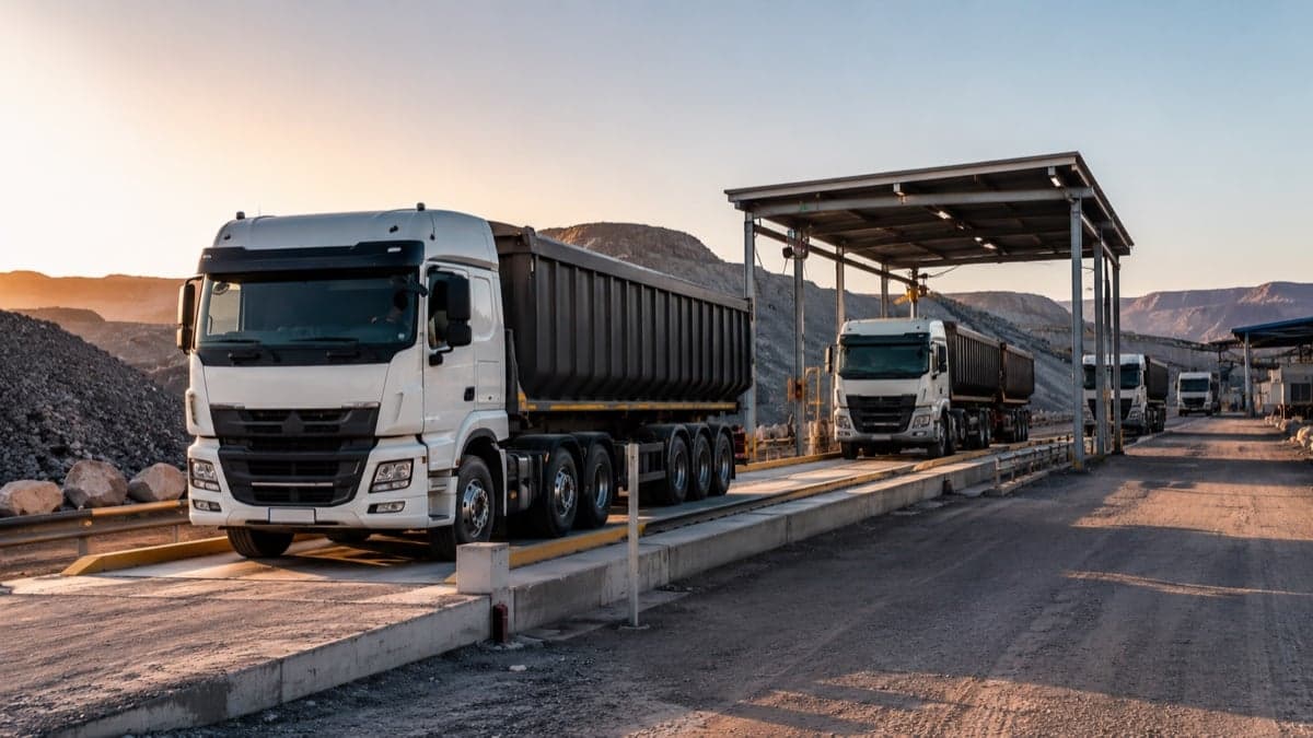 Side-tipper fleet at a monitored handover point for Khashani Colliery